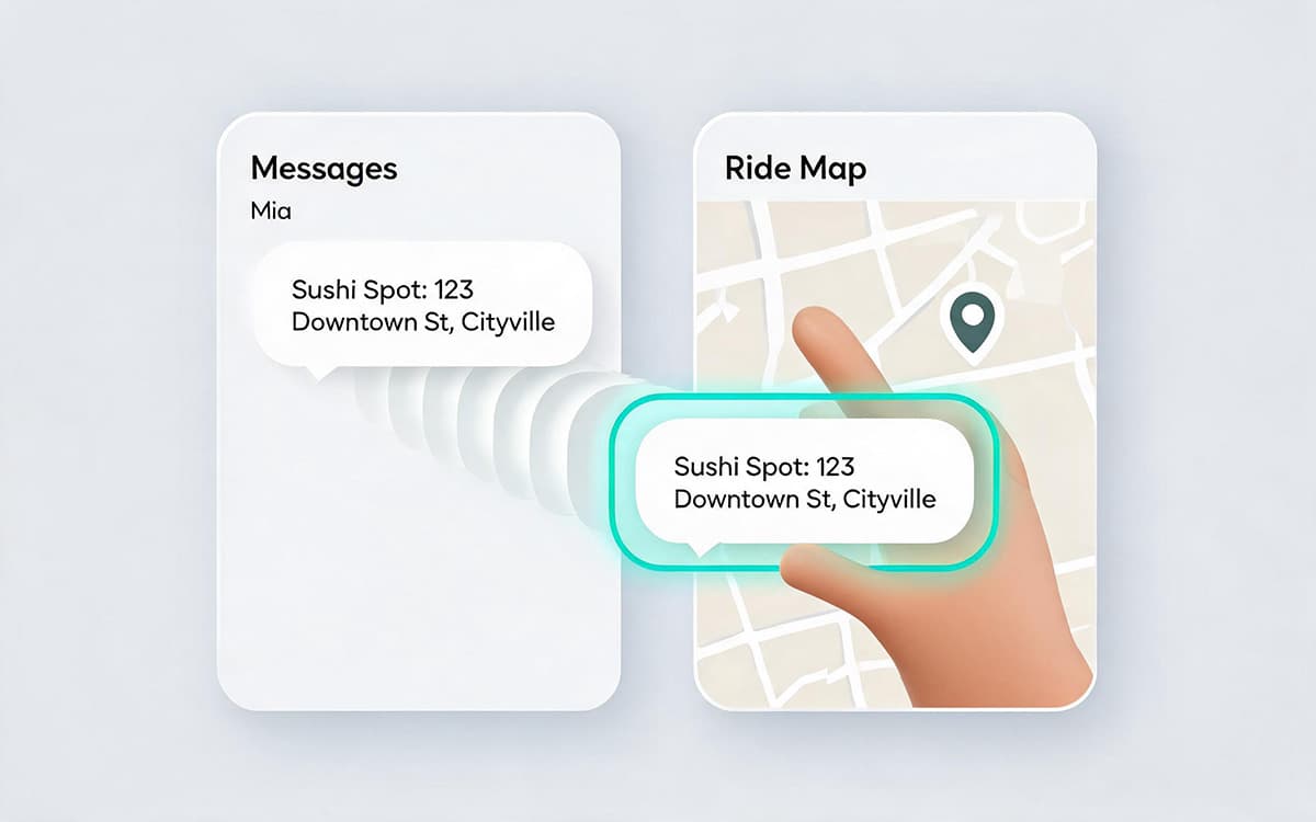 Honor MagicOS Magic Portal: dragging an address card across apps